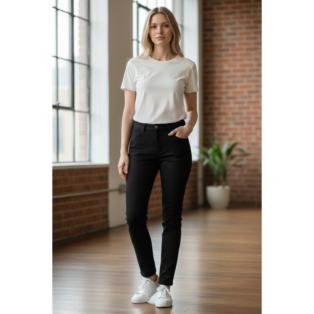 H&M Super Stretch Skinny Regular Waist Black Pants Womens Size 10 NWT